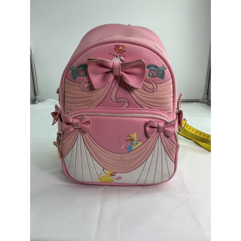 Disney Loungefly Cinderella 70th Anniversary Pink Dress Mice Mini Backpack